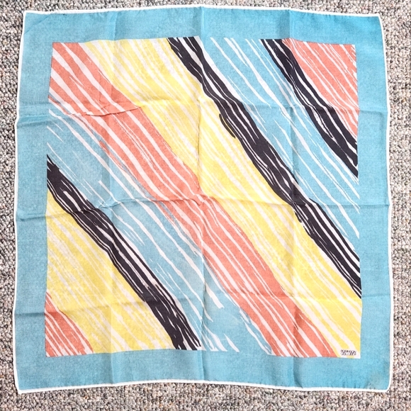 Robinson Golluber Abstract Stripe Silk Neck Scarf - Picture 1 of 4